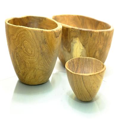Teak Wooden Dinnerware Bowl 3.5"